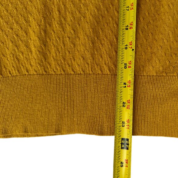 H&M Mustard 3/4 Sleeve Crew Neck Sweater Size M - Picture 9 of 10